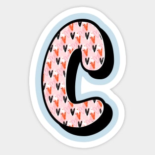 Love Pattern C Alphabet Text Sticker